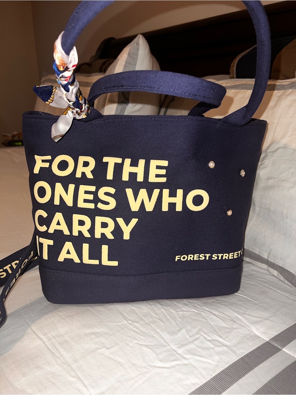 Forest Street Navy Canvas Medium Tote